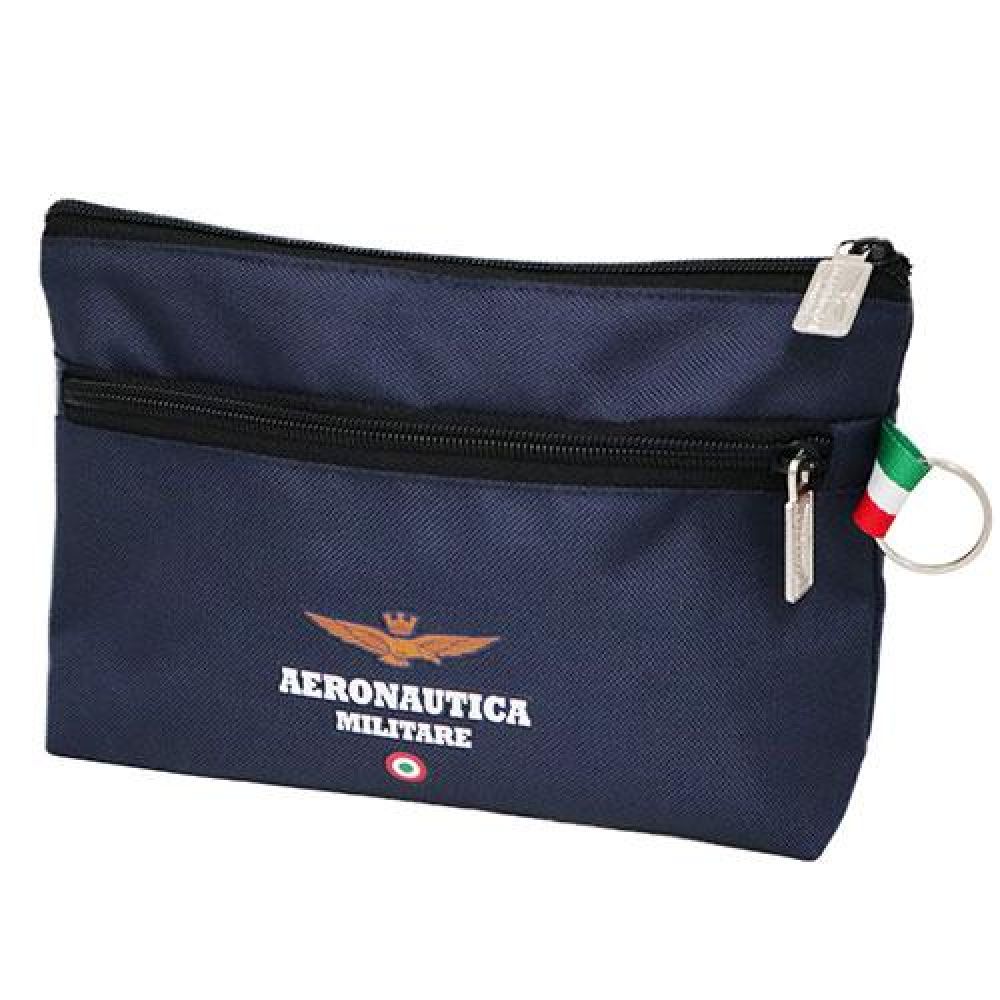 PORTATUTTO A BUSTINA A DOPPIA ZIP LOGO A.M. CON DOPPIO VANO INTERNO, DIM