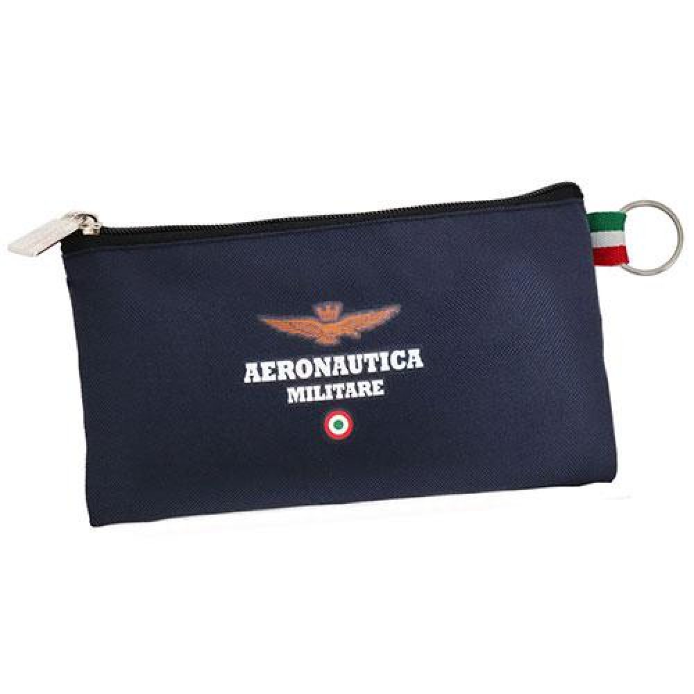 PORTAPENNE A BUSTINA PIATTA SINGOLA ZIP LOGO A.M. CON UNICO VANO INTERNO