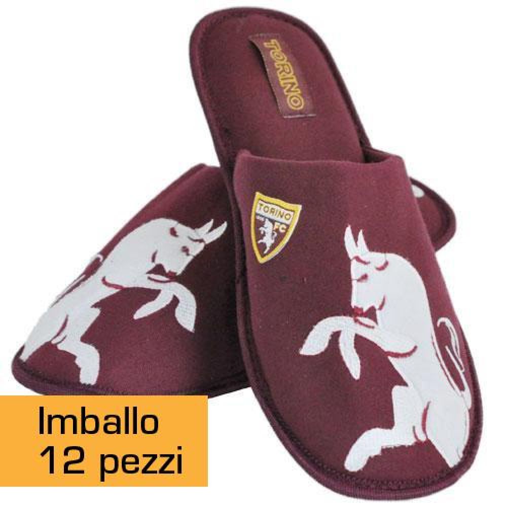 PANTOFOLE IN TESSUTO TORINO FC IMBALLO 12 PZ: 3 PZ 40-41, 6 PZ 42-43, 3 PZ 44-45