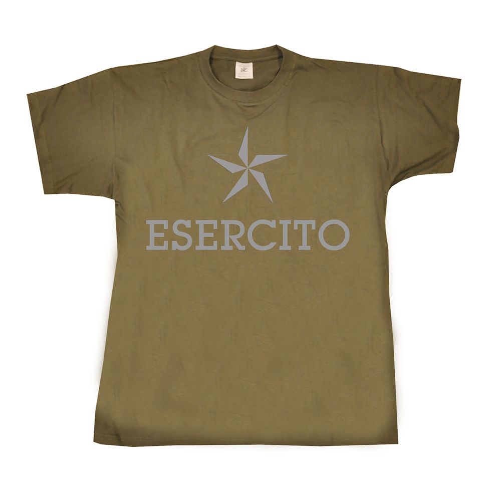 T-SHIRT COTONE MANICA CORTA KHAKI ESERCITO ITALIANO