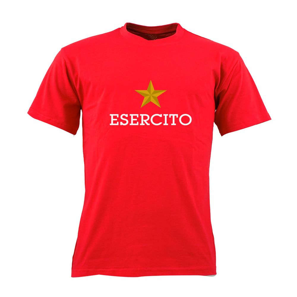 T-SHIRT COTONE MANICA CORTA ROSSA ESERCITO ITALIANO