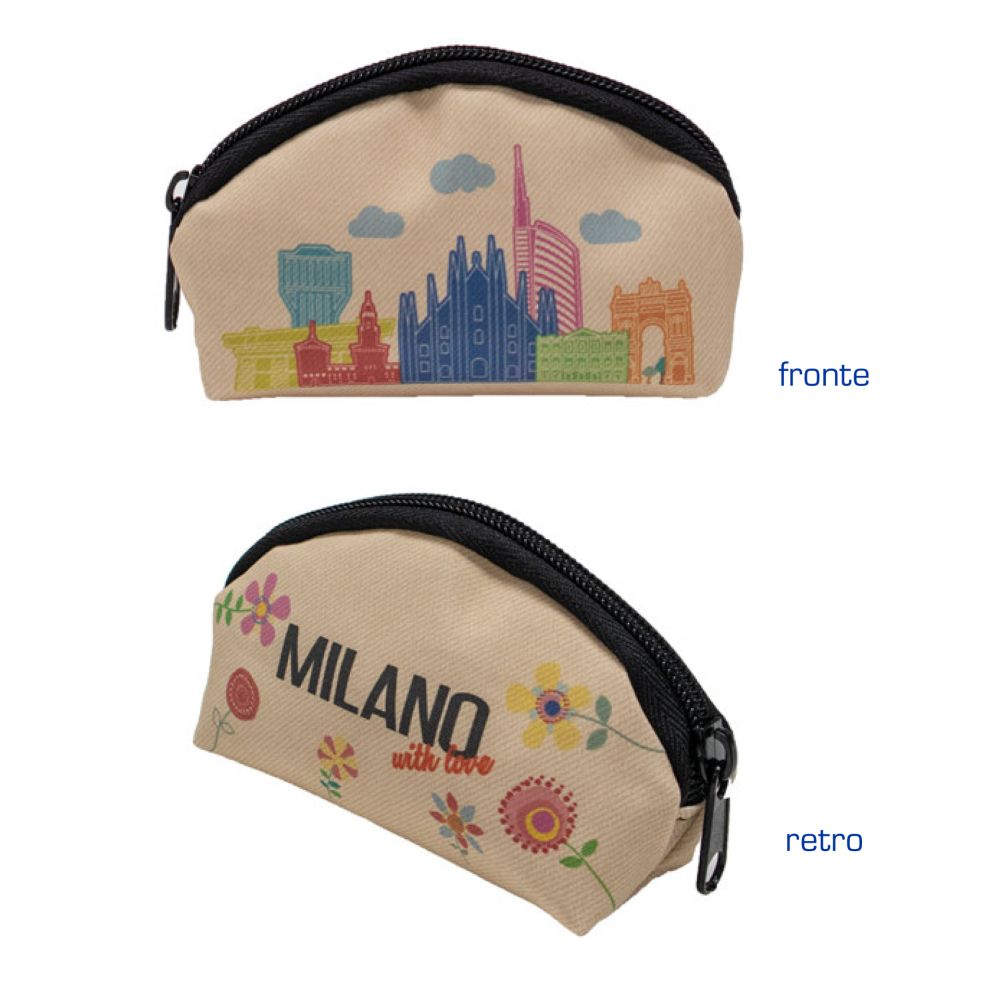 PORTAMONETE A FORMA MEZZALUNA IN PU BEIGE 10,5X7X5 CM MILANO WITH LOVE