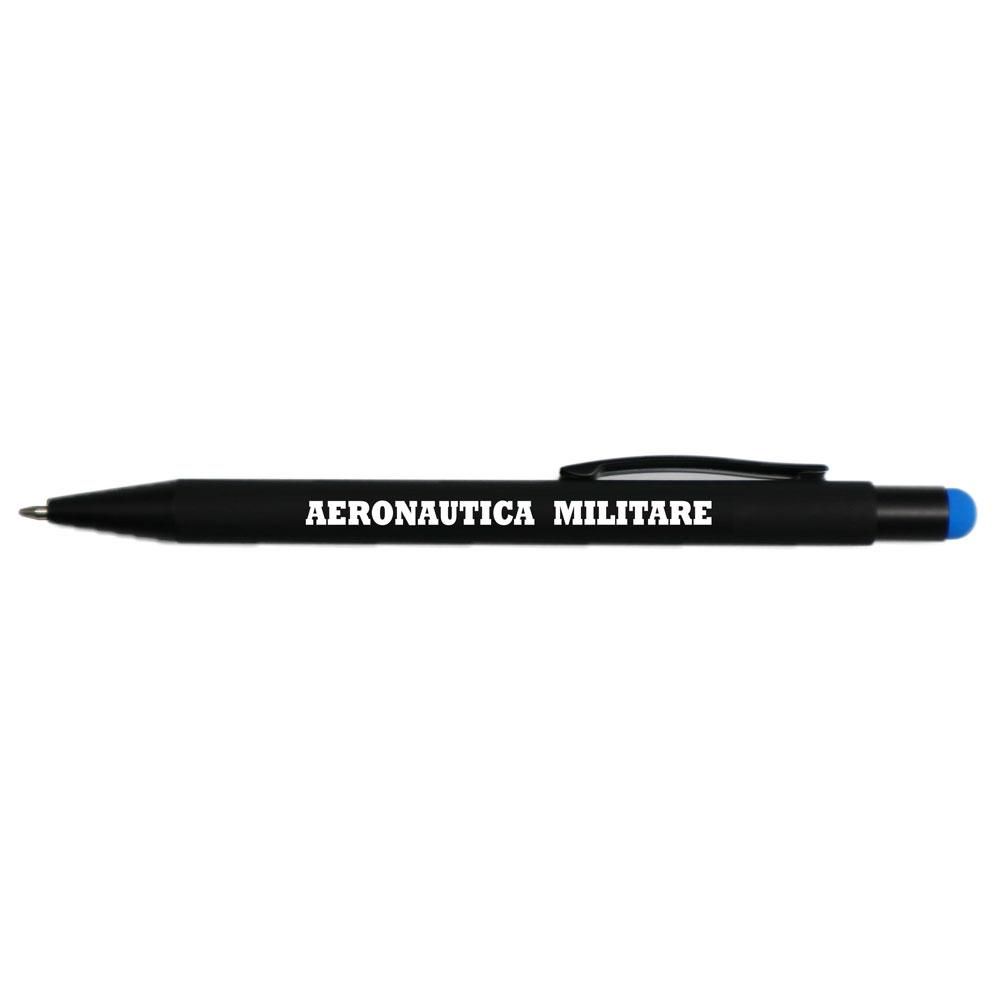 PENNA A SFERA IN METALLO E ABS, GOMMINO PER TOUCH SCREEN , REFILL BLU A.
