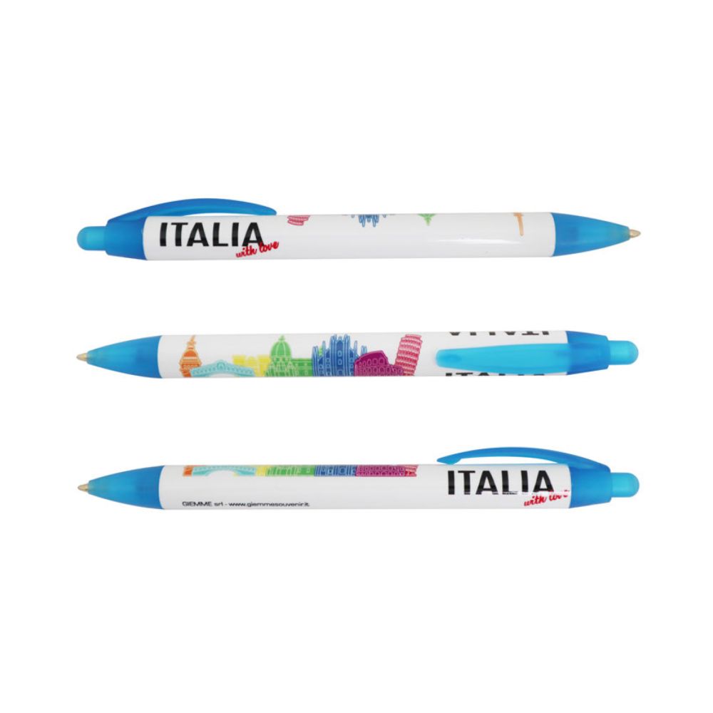 PENNA A SFERA IN PLASTICA STAMPA 360 ITALIA WITH LOVE
