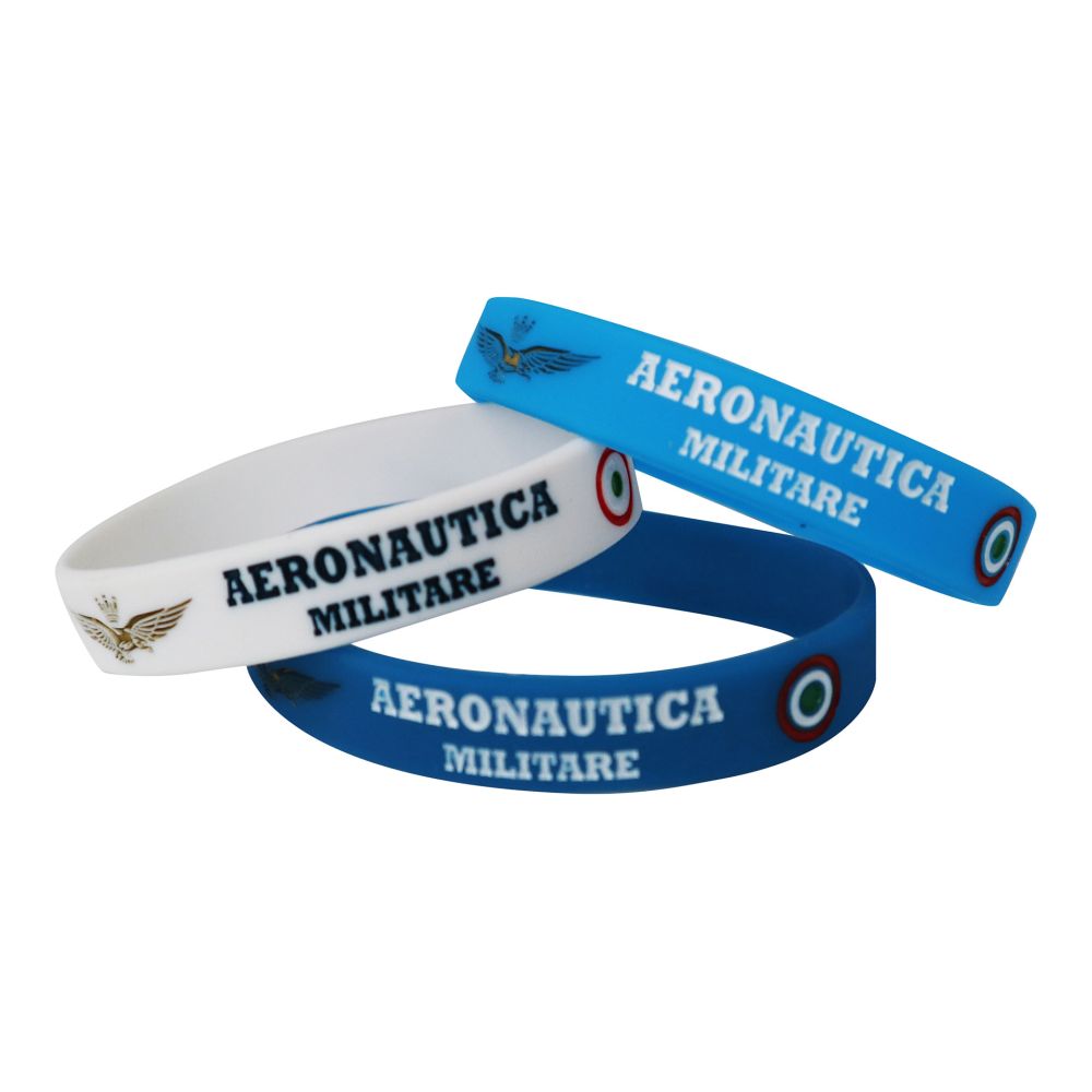 KIT 3 BRACCIALETTI IN SILICONE LOGO AM, DIMENSIONE DIAMETRO 7 CM