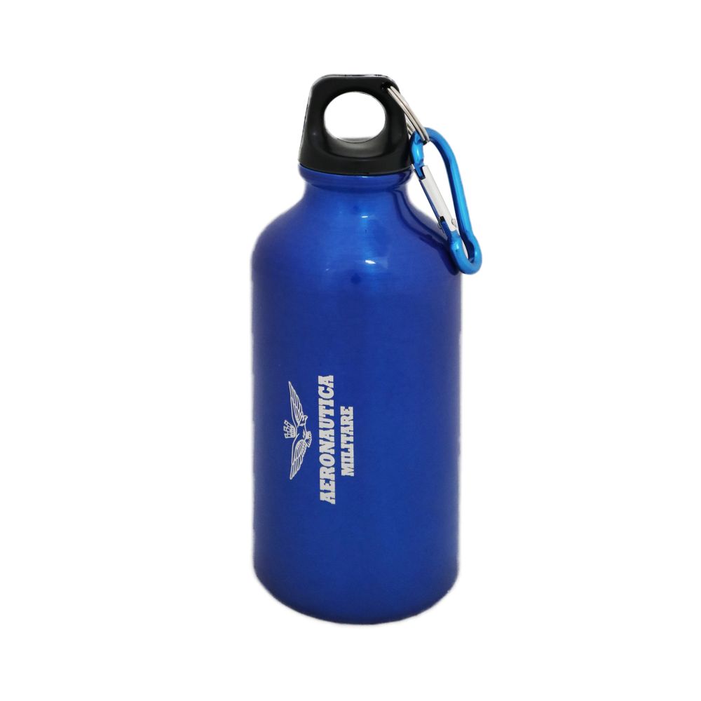 BORRACCIA BLU IN ALLUMINIO CON MOSCHETTONE 400 ML A.M.