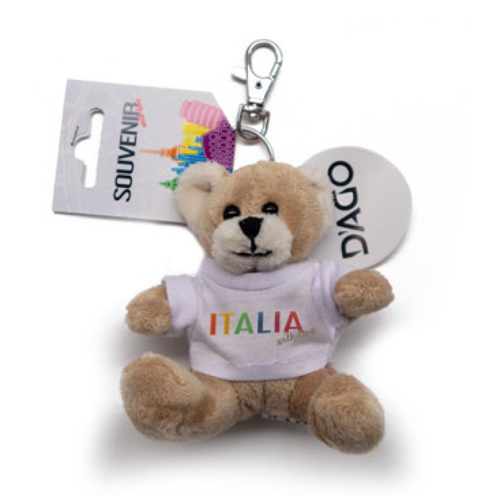 ORSETTI DI PELUCHE 100 % POLIESTERE PICCOLO H. 8 CM CON GANCIO PORTACHIA