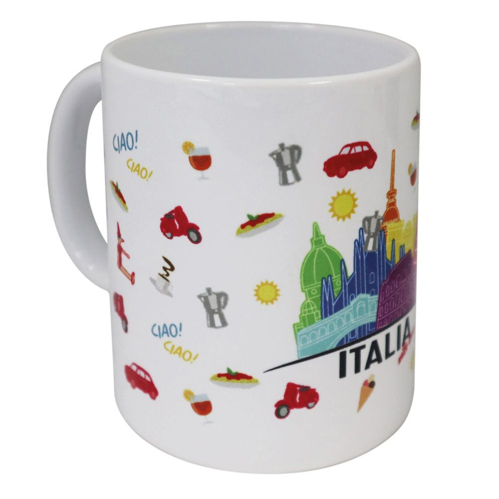 MUG IN CERAMICA STAMPATA DIAM 8.2 CM, H. 9.5 CM, LARGH. INCLUSO MANICO 1