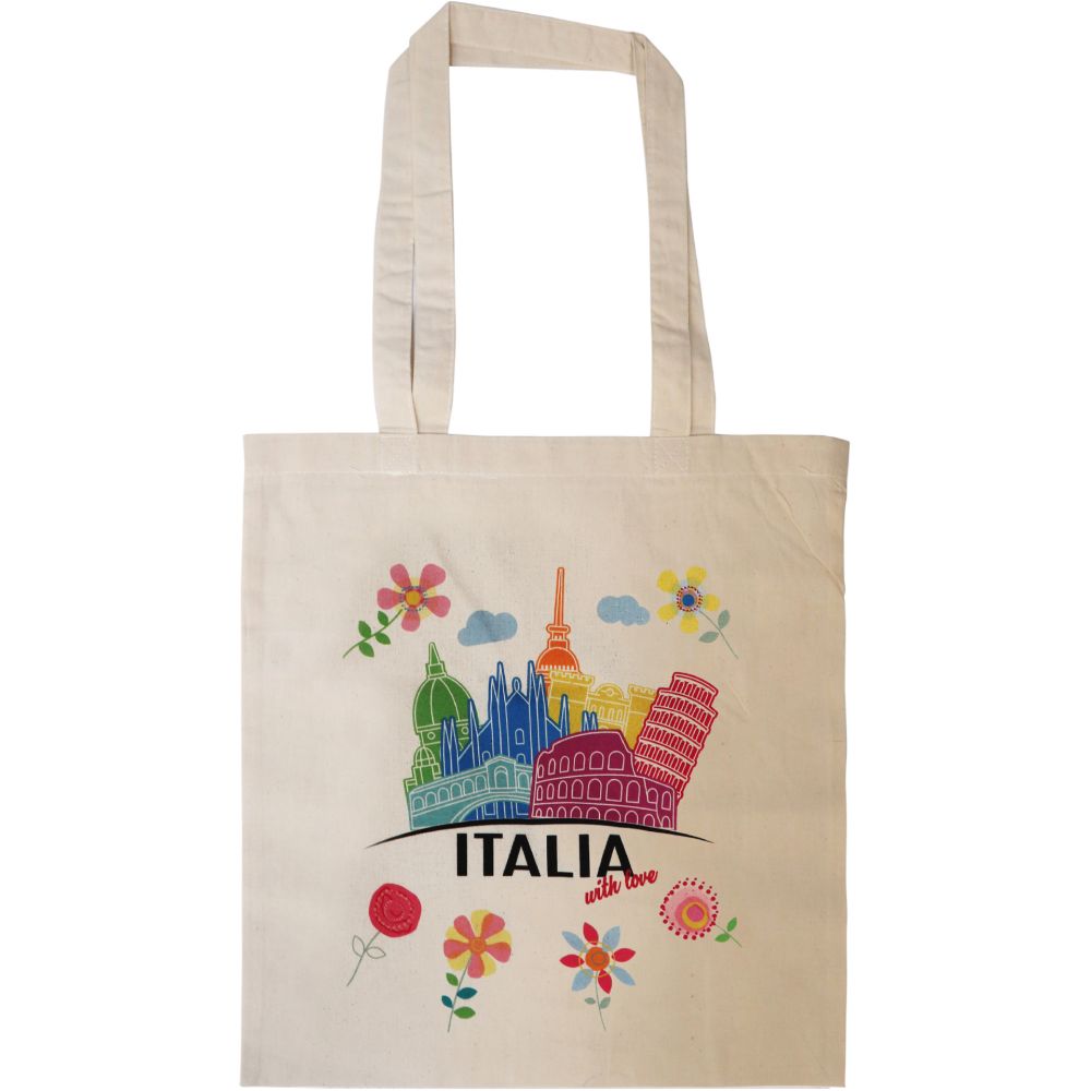 SHOPPER IN COTONE NATURALE 180GR CON MANICI LUNGHI PERSONALIZZATA