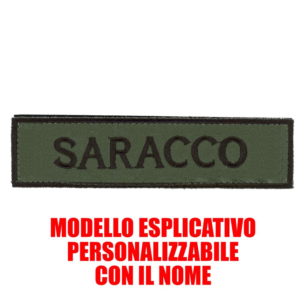 PATCH DISTINTIVO RICAMATO CON NOME PERSONALIZZATO CON VELCRO