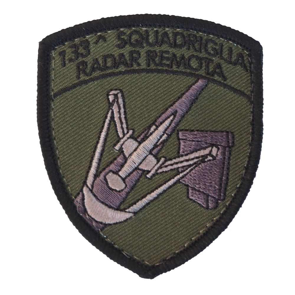 PATCH DISTINTIVO RICAMATO CON VELCRO 60X70 MM 133 SQUADRIGLIA RADAR REMO