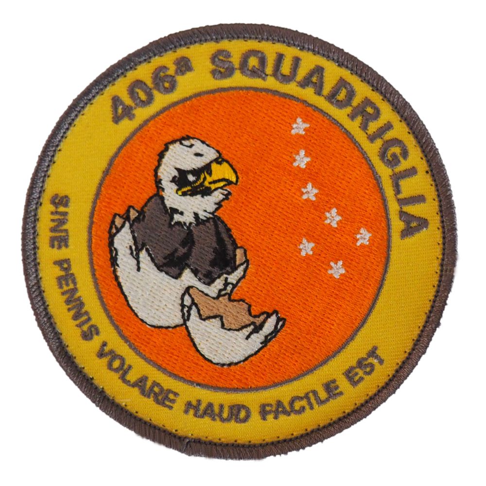 PATCH DISTINTIVO RICAMATO CON VELCRO Dia 90 MM 406 SQUADRIGLIA