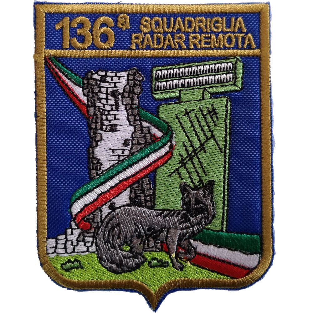 PATCH DISTINTIVO RICAMATO DA CUCIRE 70X90MM 136 SQUADRIGLIA RADAR REMOTA