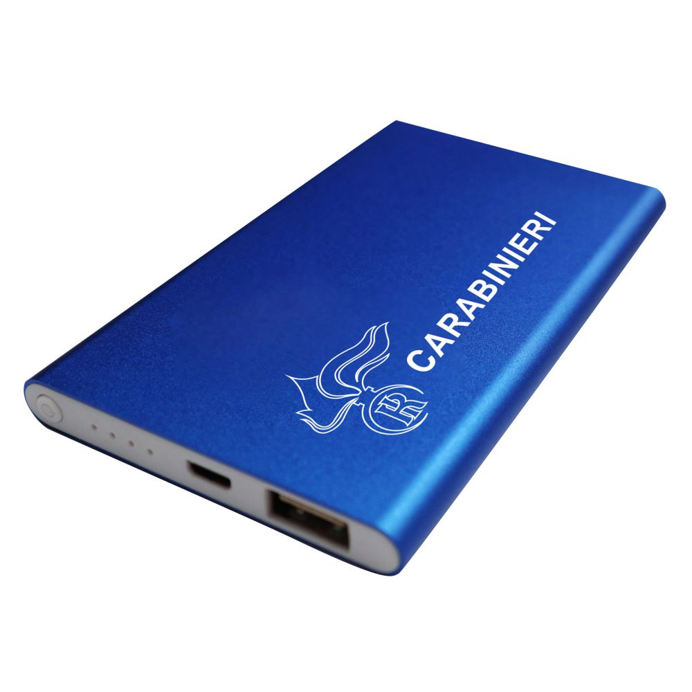 POWER BANK IN ALLUMINIO BLU DA 4000 MAH CARABINIERI