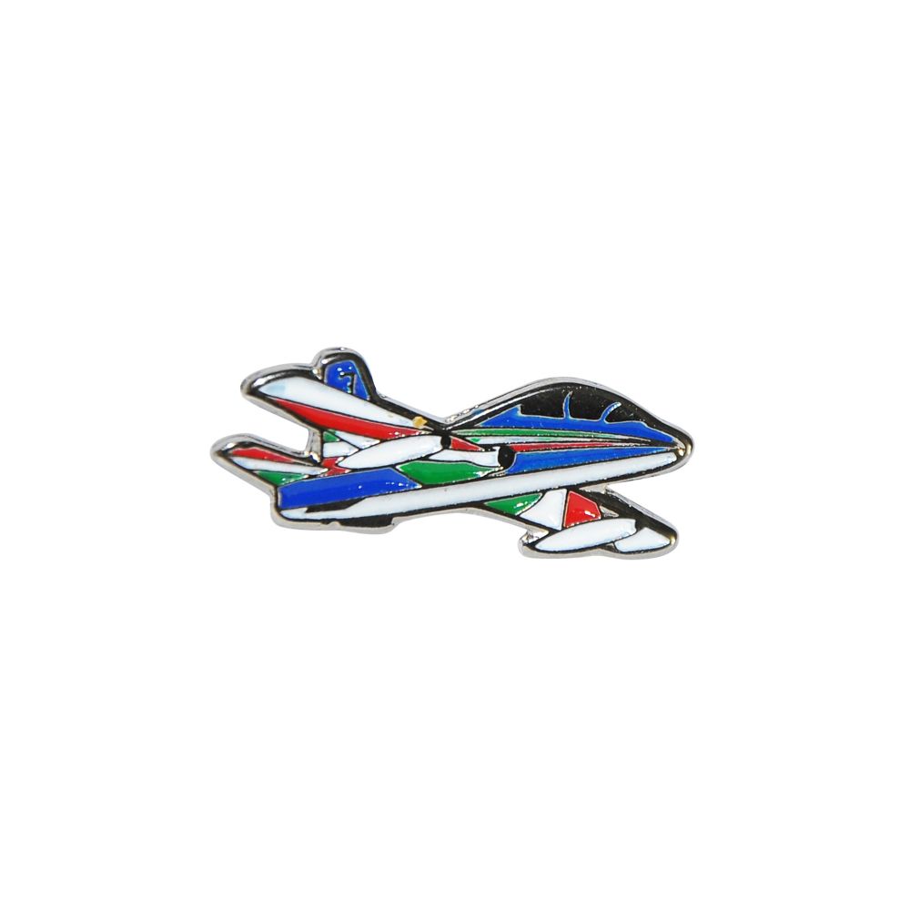 DISTINTIVO MB339 PAN IN METALLO SMALTATO F.T. DIMENSIONI 25X10 MM