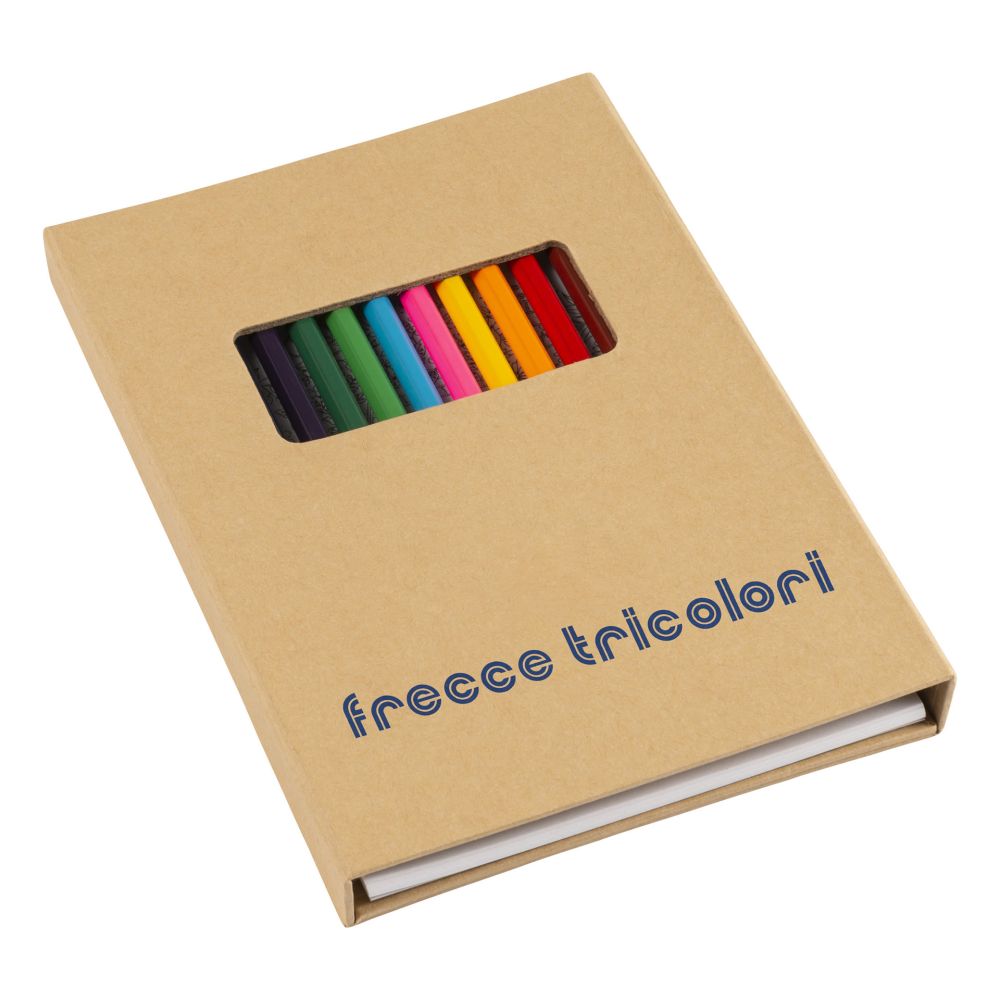 KIT PER COLORARE F.T. IN CARTONE, 10 IMMAGINI, 40 PAGINE BIANCHE E 12 MA