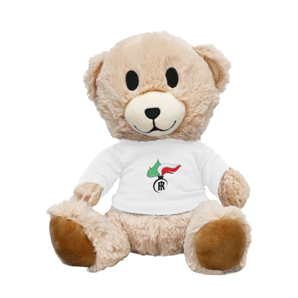 ORSETTO PELUCHE SEDUTO, H 17 CM, MAGLIETTA FIAMMA CARABINIERI