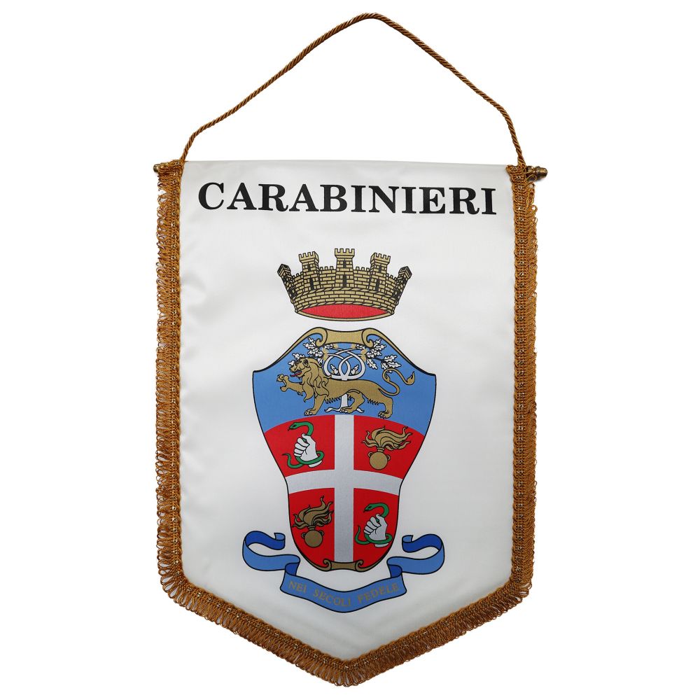 GAGLIARDETTO ARALDICO PENTAGONALE GRANDE 28X38 CM CARABINIERI