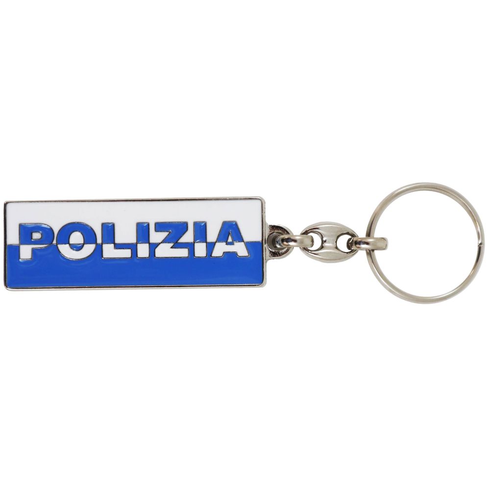 PORTACHIAVI IN METALLO CON SCRITTA BICOLORE POLIZIA DI STATO