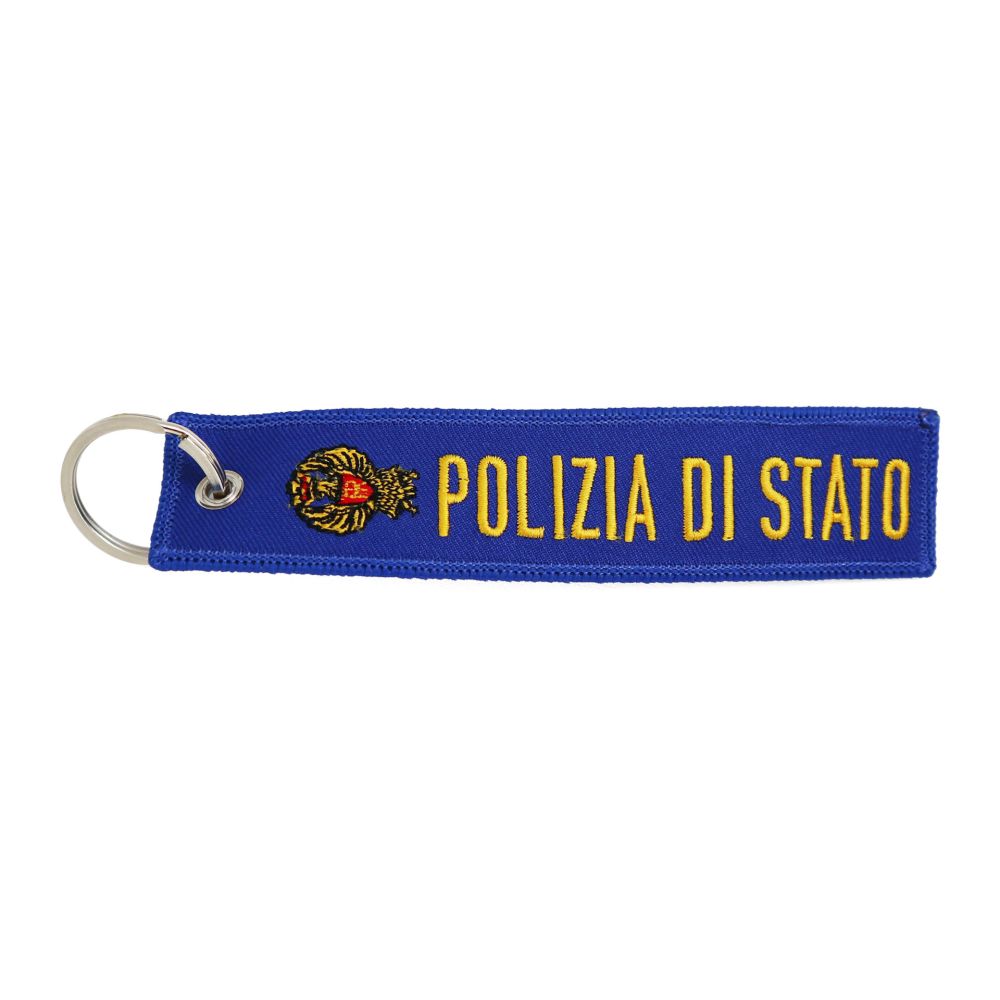 PORTACHIAVI IN STOFFA CON AQUILA E SCRITTA POLIZIA DI STATO