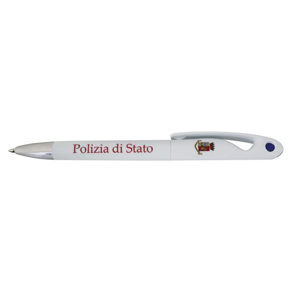 PENNA IN PLASTICA CON STEMMA ARALDICO E SCRITTA POL. DI STATO CONF 50 PZ