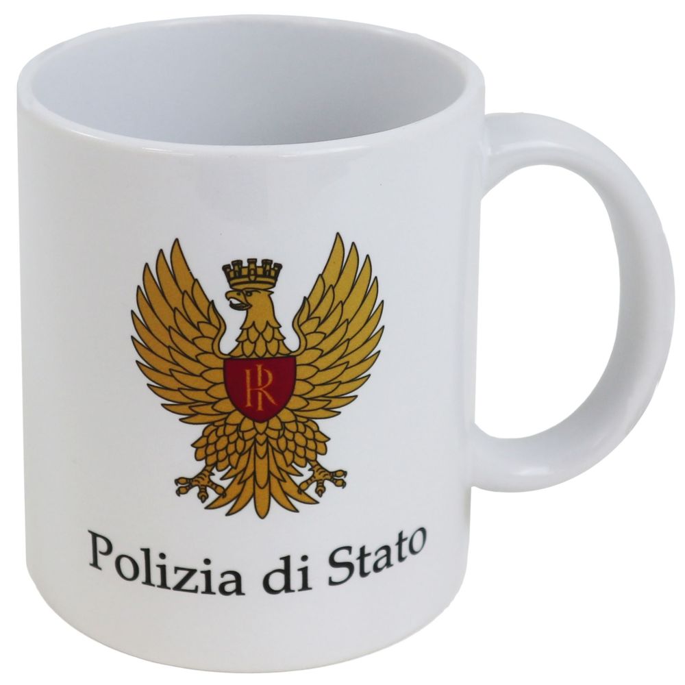 TAZZA MUG IN CERAMICA AQUILA E SCRITTA POLIZIA DI STATO