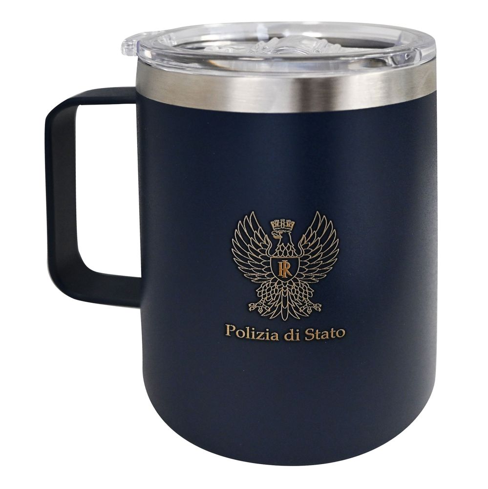 TAZZA TERMICA CAPACITA' 400 ML CON AQUILA POLIZIA DI STATO STAMPATA