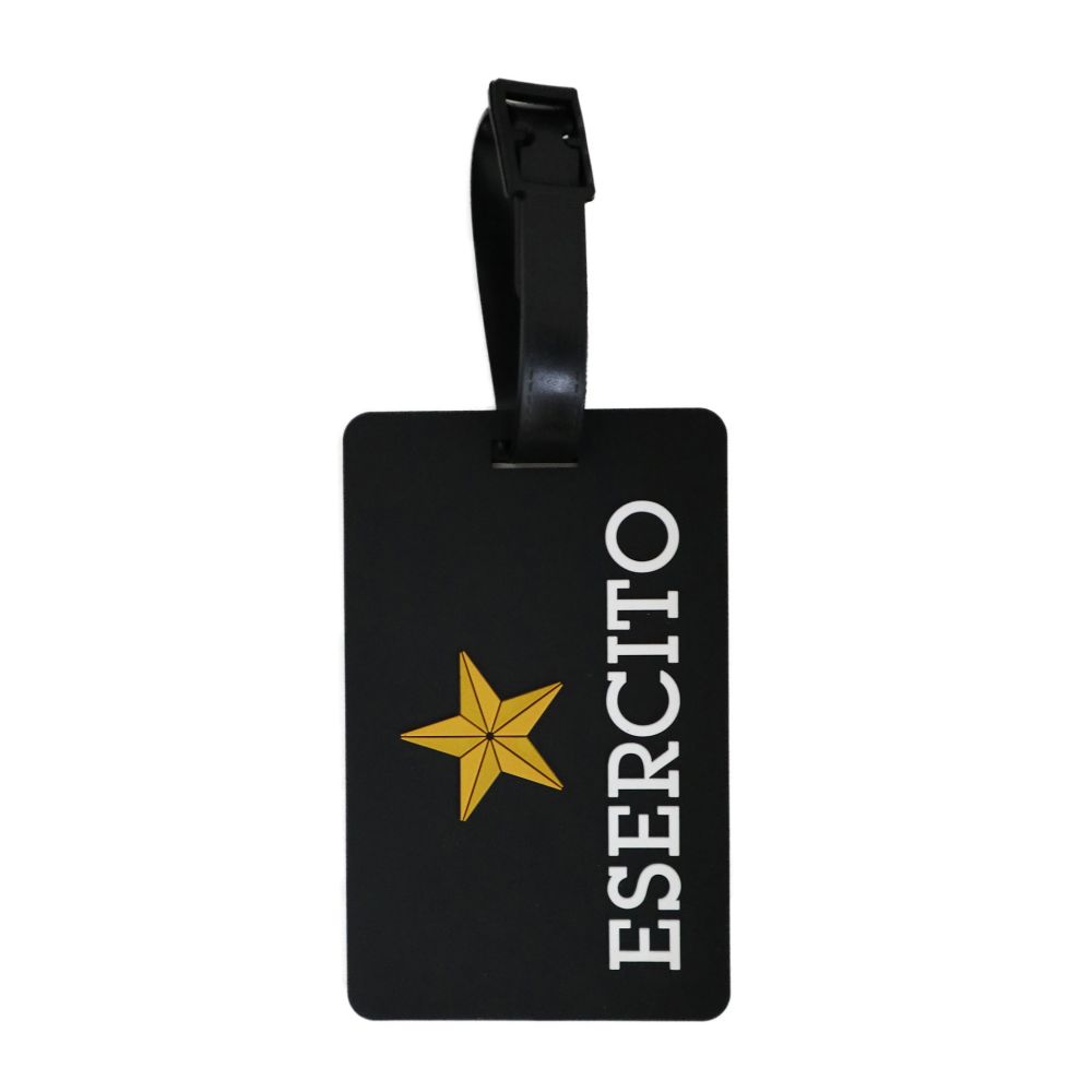 PORTANOME PER BAGAGLIO GOMMA MORBIDA DIM.6,5X10,5X0,5 CM LOGO ESERCITO ITALIANO