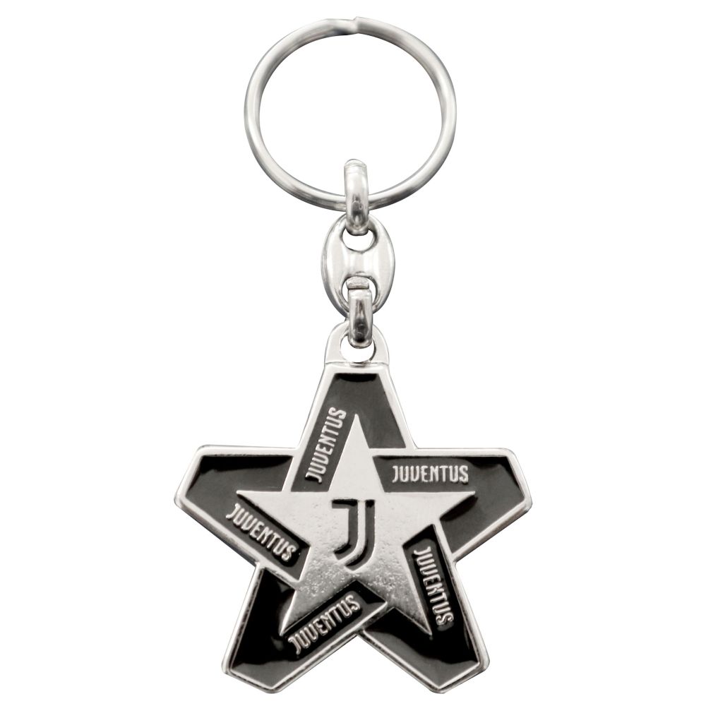 PORTACHIAVI STELLA JUVENTUS IN METALLO NIKEL LOGO SMALTATO A 1 COLORE NE