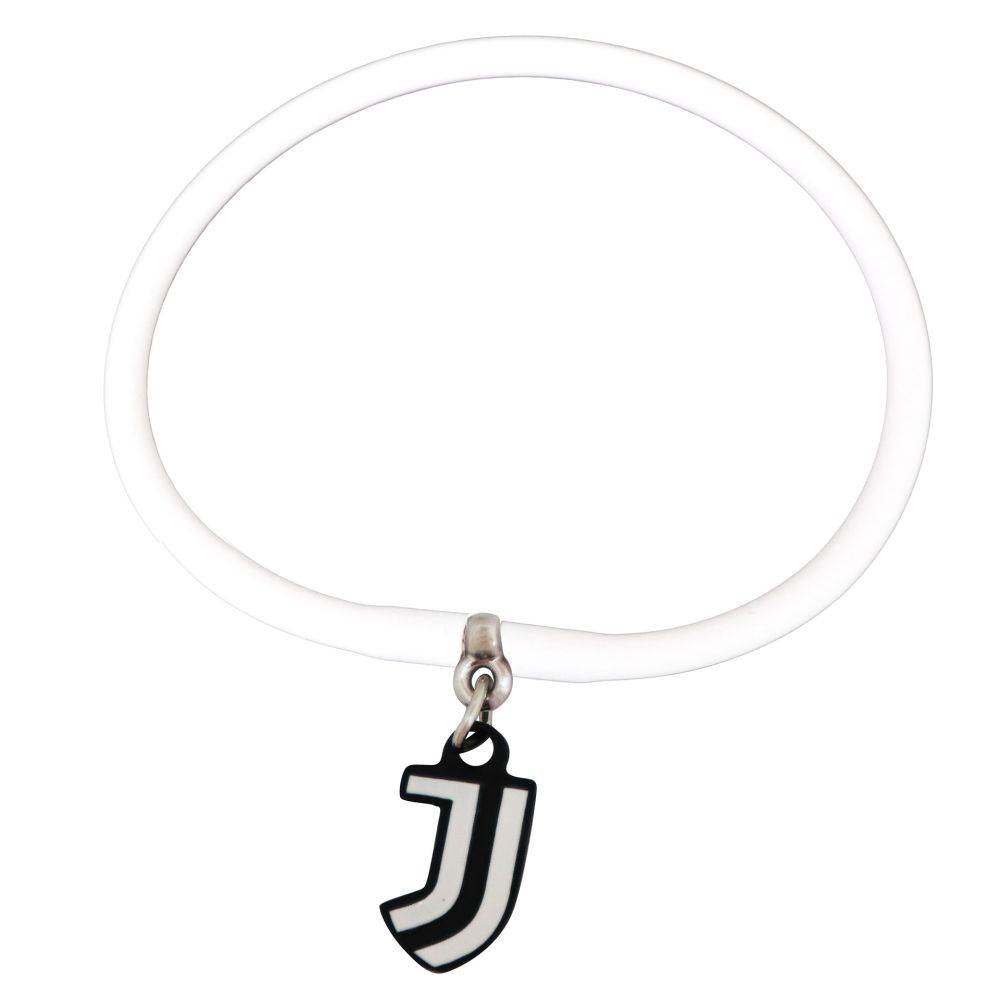 BRACCIALE IN SILICONE BIANCO CON PENDAGLIO LOGO JUVENTUS