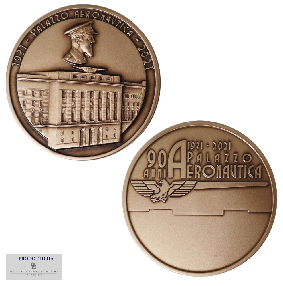 MEDAGLIA COMMEMORATIVA 90 ANNI DI PALAZZO AERONAUTICA Ø 5 CM