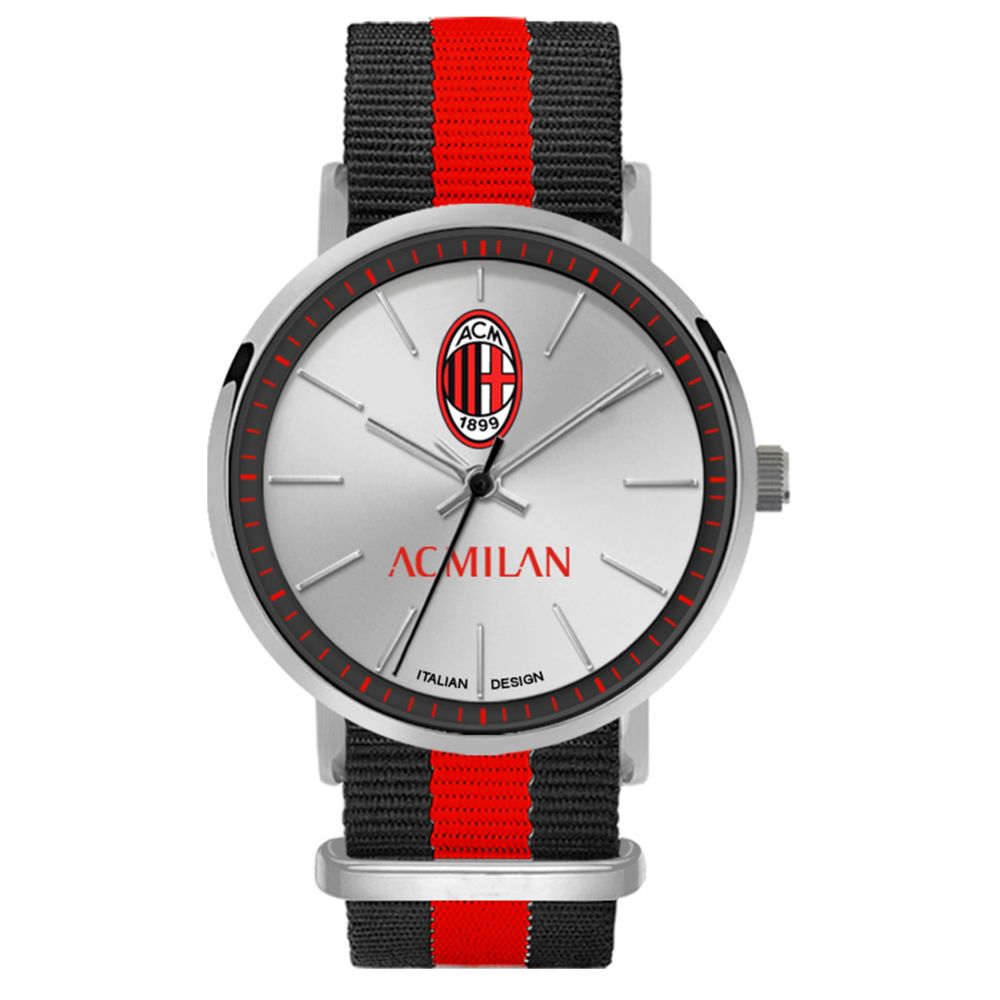 Orologio Ufficiale AC Milan TIDY Unisex – Bracciale In Maglia Milanese Acciaio, Cassa 39mm, Movimento Quarzo Giapponese, Vetro Minerale