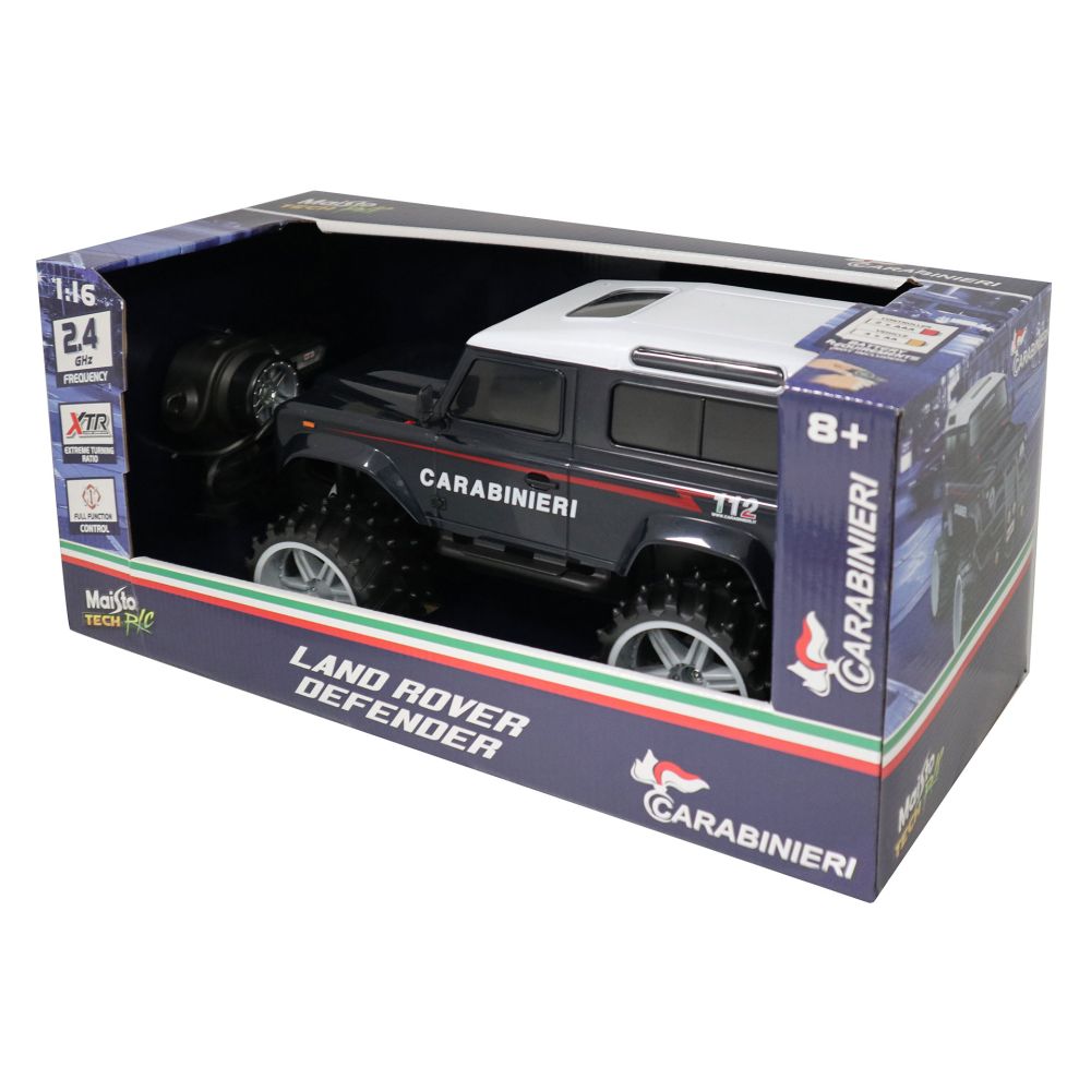 MODELLINO RC LAND ROVER DEFENDER CARABINIERI 1:16 2.4 GHZ RADIOCOMANDATA