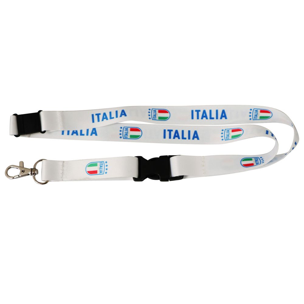 PORTACHIAVI PORTAPASS BIANCO ANTISOFFOCO CON GANCIO IN METALLO FIGC