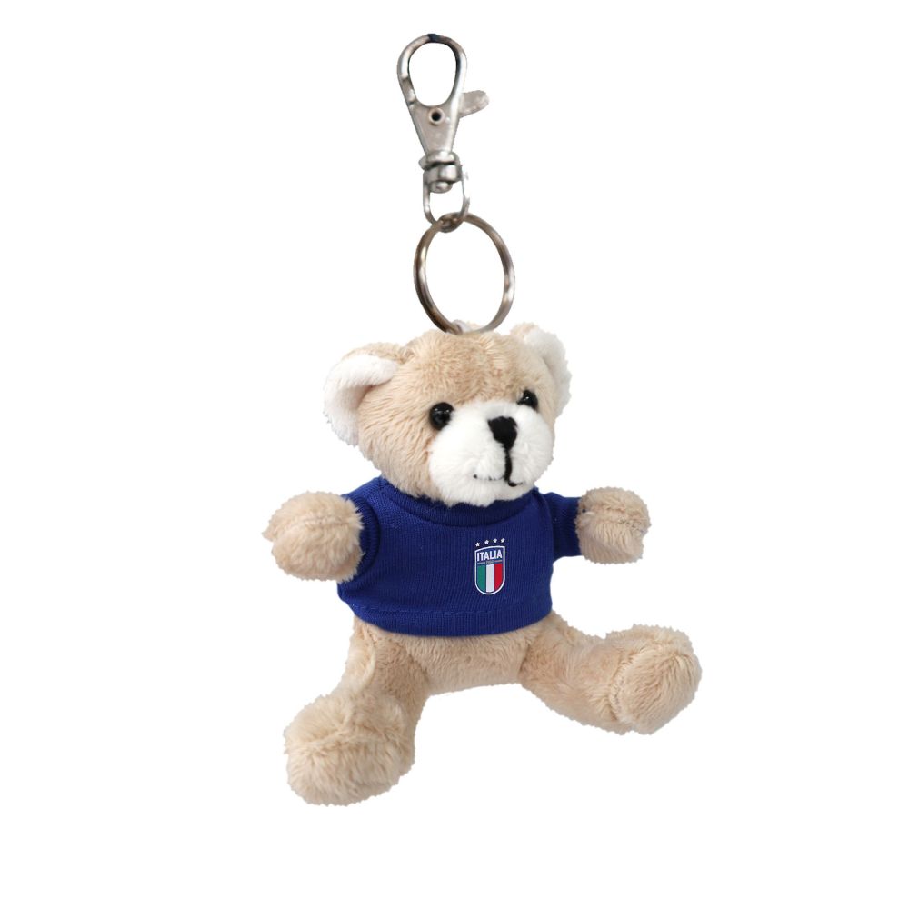 ORSETTO PORTACHIAVI H.8 CM CON MAGLIA BLU LOGO FIGC