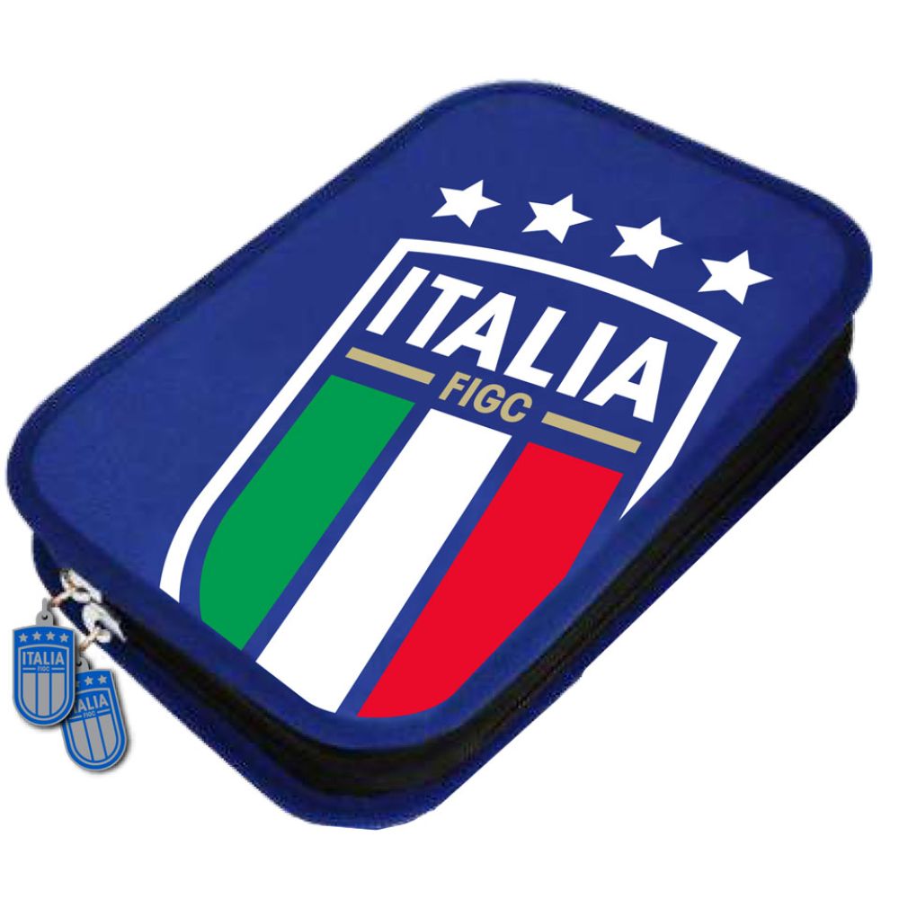 ASTUCCIO 2 ZIP CON INTERNO ORGANIZZATO CON PENNARELLI E MATITE 25X17X5 C