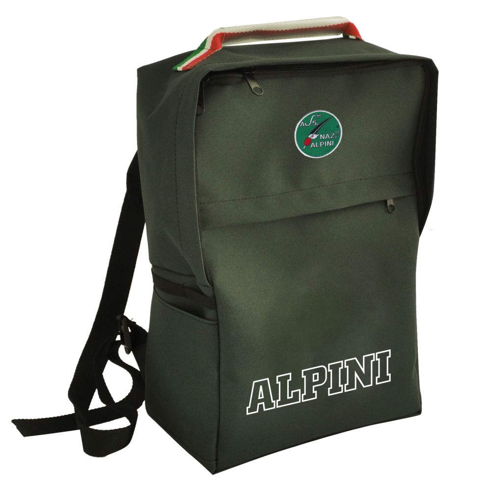 ZAINO CON DOPPIA TASCA CON LOGO ANA E SCRITTA ALPINI