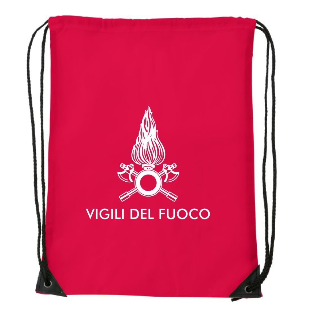 ZAINO A SACCA ROSSA VIGILI DEL FUOCO IN POLIESTERE 170 D 33X42 CM