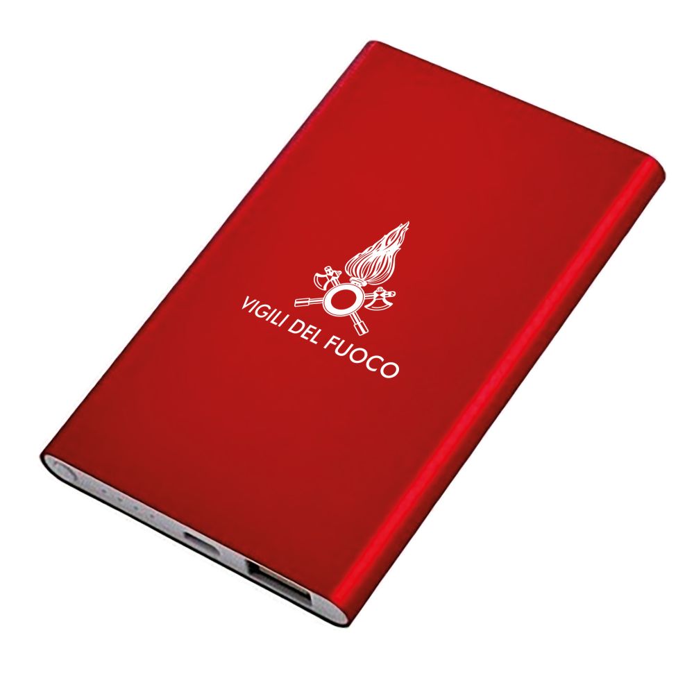 POWERBANK IN ALLUMINIO VIGILI DEL FUOCO 4000 MAH DIMENSIONE 6,5X11X0,9 C