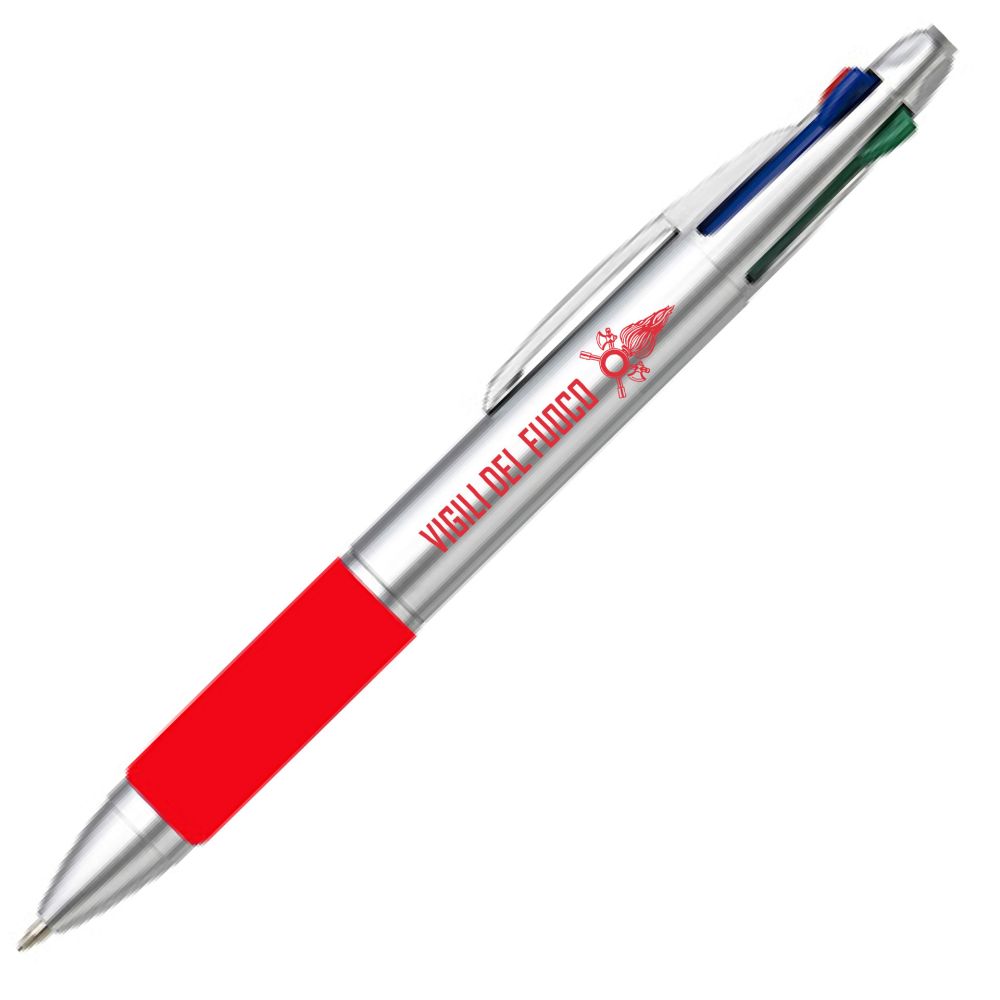 PENNA IN PLASTICA 4 COLORI REFILL NERO, BLU, VERDE E ROSSO VIGILI DEL FU