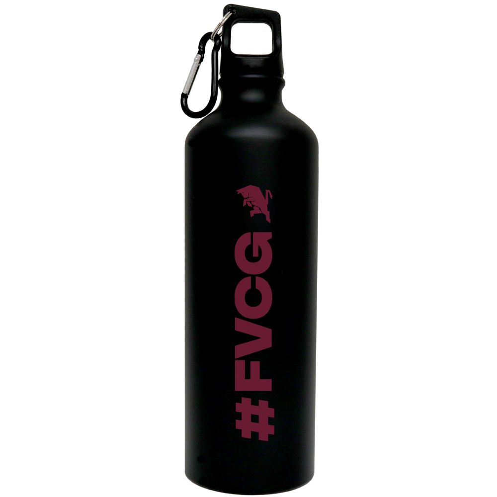 BORRACCIA ALLUMINIO NERA CON MOSCHETTONE CON SCRITTA FVCG 800 ML