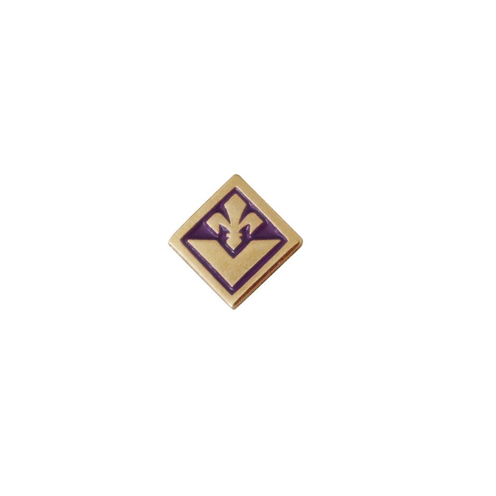 DISTINTIVO IN METALLO DORATO LOGO FIORENTINA SMALTATO AD 1 COLORE