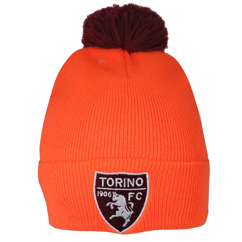 CAPPELLINO ACRICLICO ARANCIONE FLUO RICAMATO CON LOGO TORINO FC