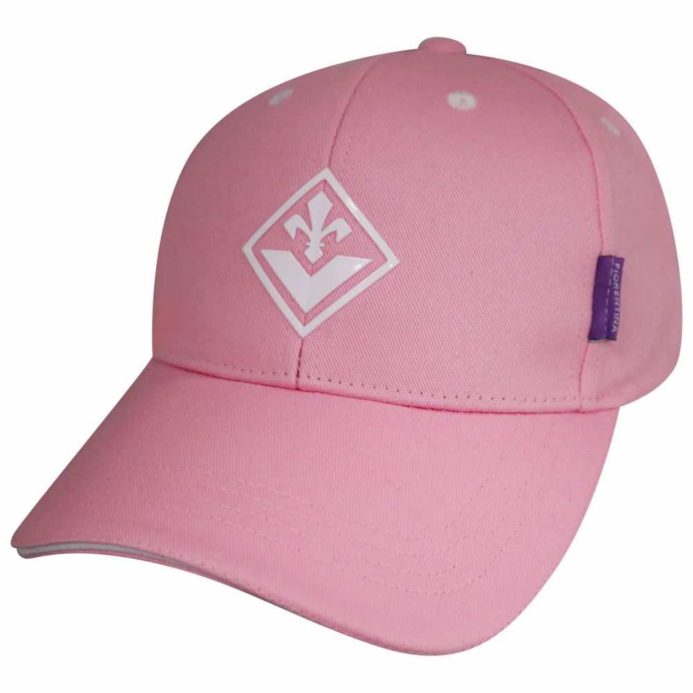 CAPPELLO IN COTONE ROSA CON LOGO IN GOMMA