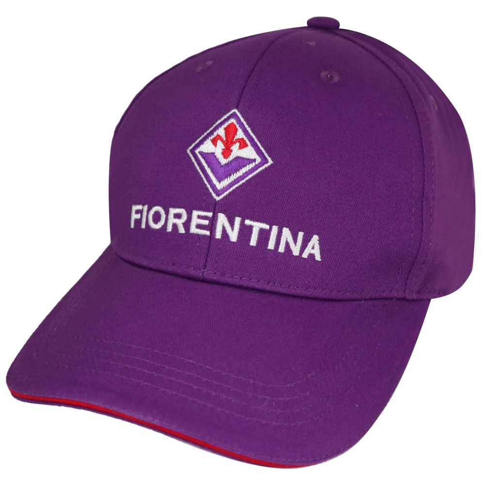 CAPPELLO IN COTONE VIOLA RICAMATO
