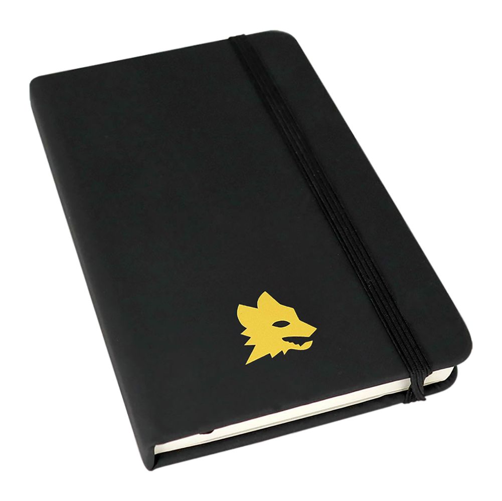 BLOCCO APPUNTI FOGLI BIANCHI LOGO LUPA IN GIALLO 14X9 CM
