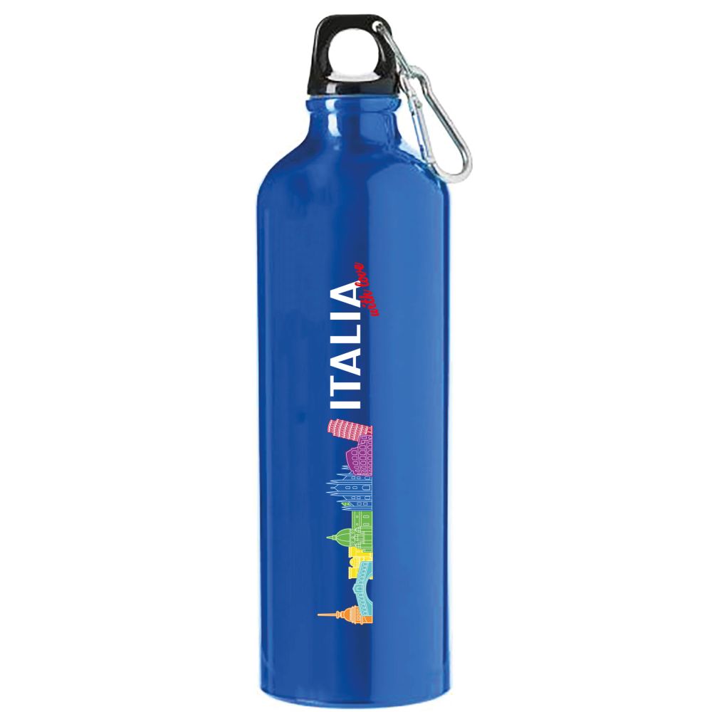 BORRACCIA IN ALLUMINIO CON MOSCHETTONE 750 ML ITALIA WITH LOVE