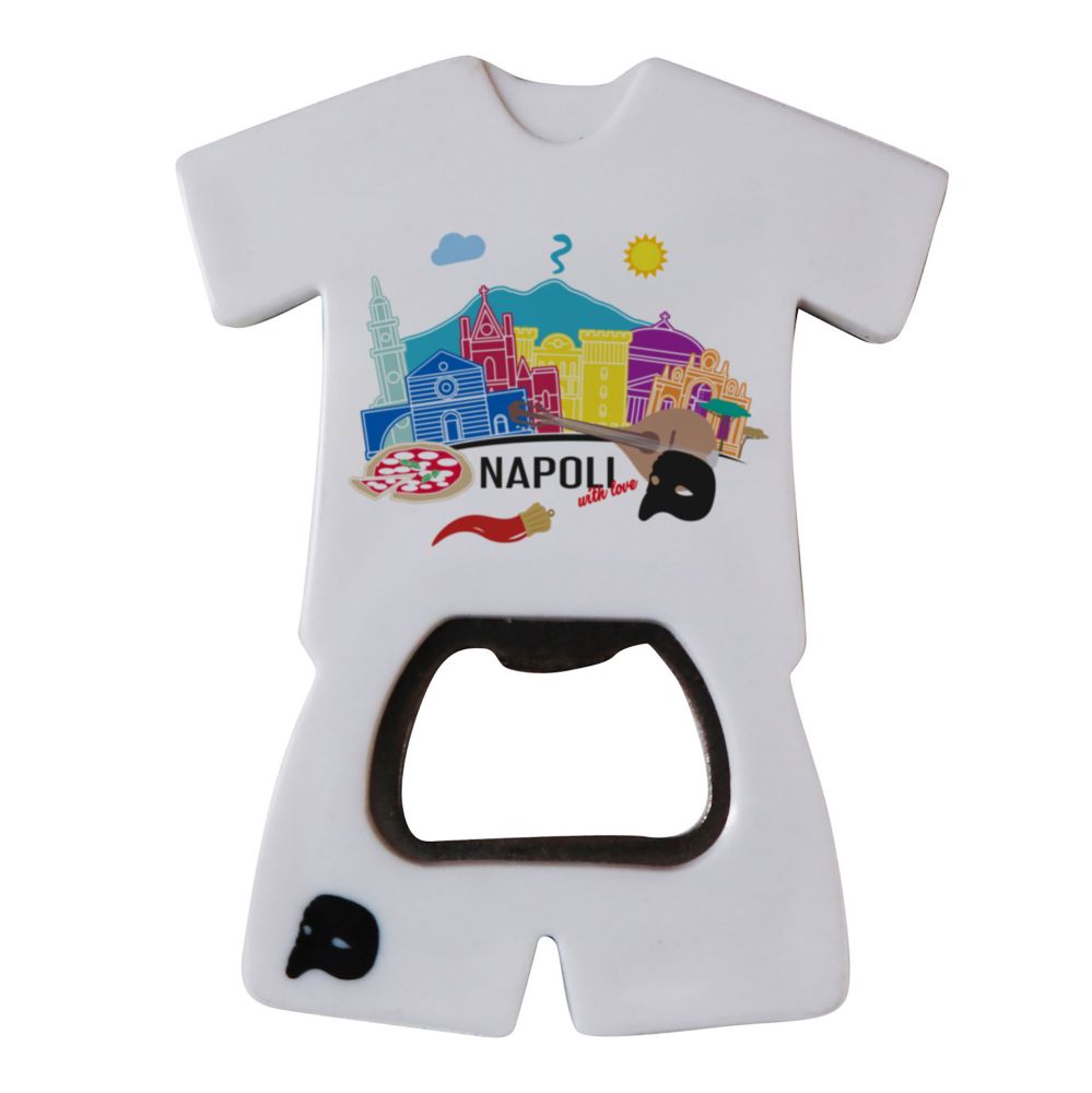 APRIBOTTIGLIE IN PLASTICA E METALLO CON RETRO MAGNETICO NAPOLI WITH LOVE