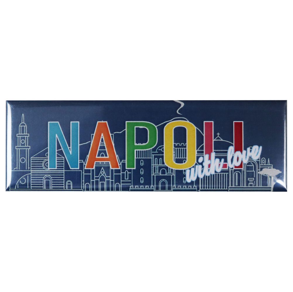 MAGNETE STAMPATO E PLASTIFICATO 11,5X3.7 CM NAPOLI WITH LOVE