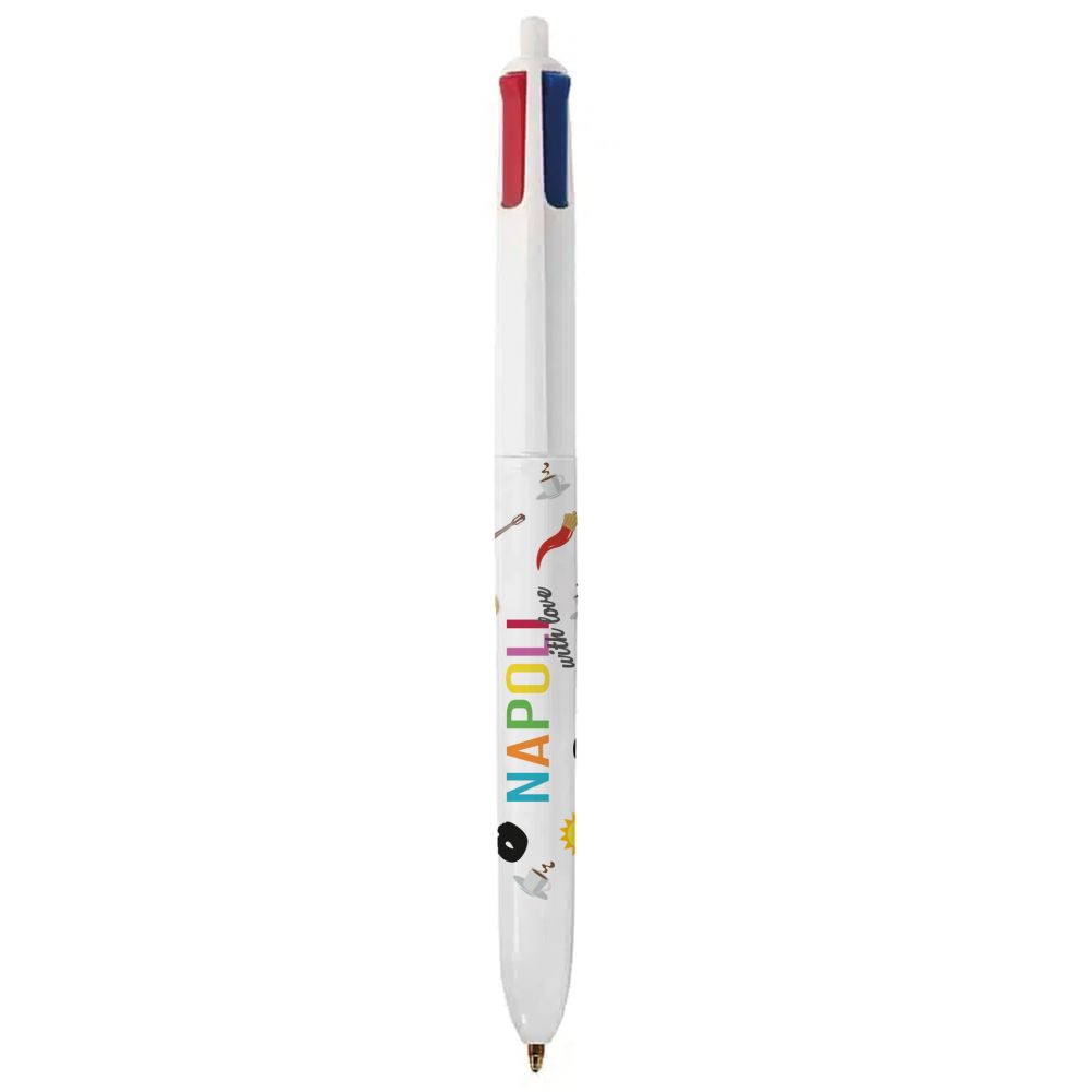 PENNA A SFERA IN PLASTICA 4 COLORI NAPOLI WITH LOVE